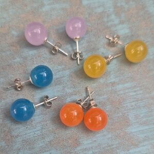 Colorful Beaded Stud Earrings Set